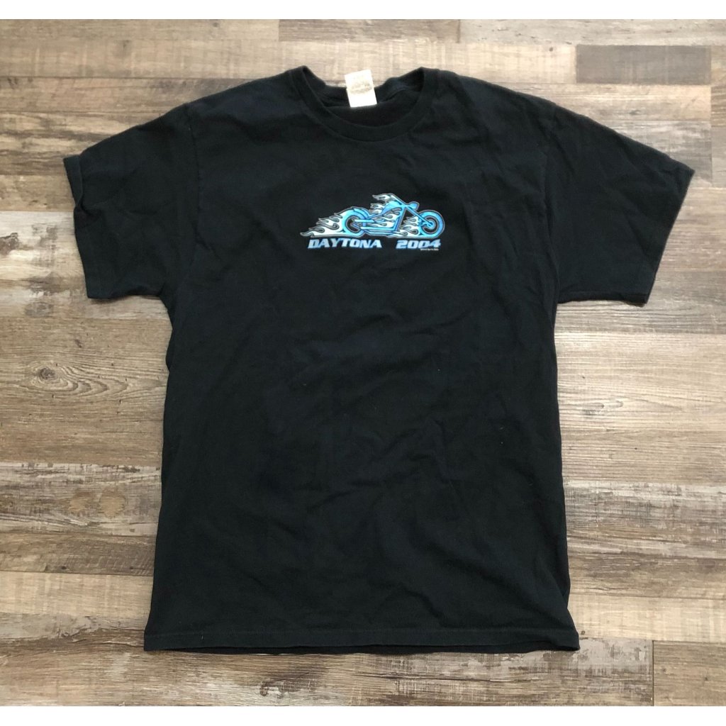 Daytona Bike Week 2004 Mens Large Black Double Sided T Shirt Daytona Bike Week 2004 Mens Large Black Double Sided T Shirt